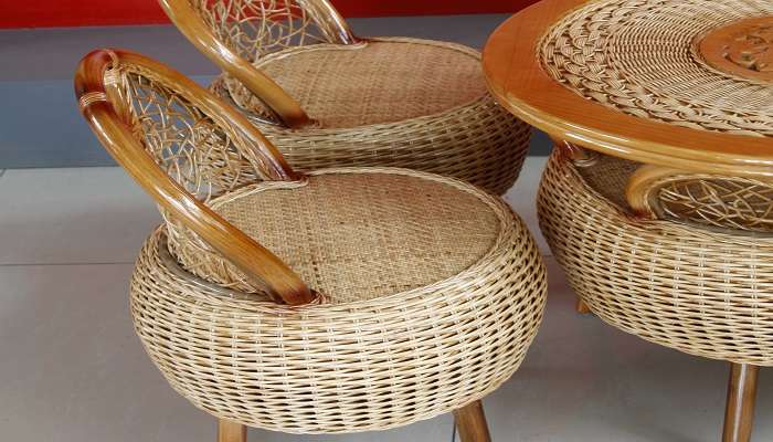 Chairs made out of bamboo by local artisans