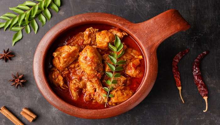 Spicy, Kerala-style chicken curry.