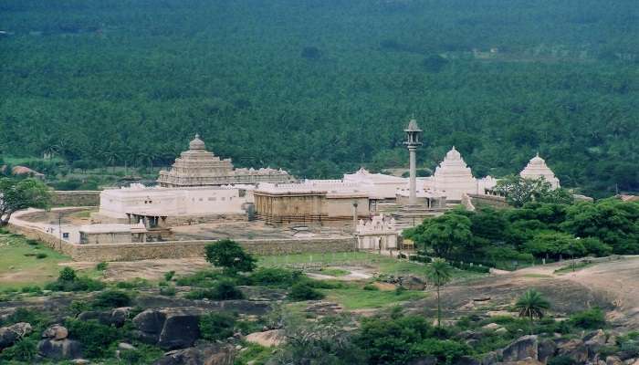 Chandragiri Hill temple complex at Shravanabelagola, near Gommateshwara Statue