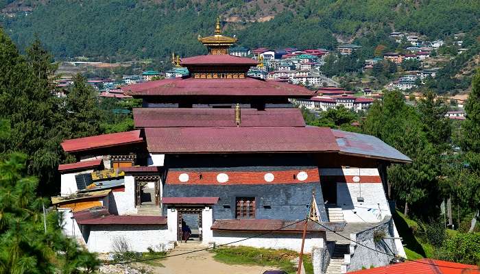 Changangkha Lhakhang in Thimphu near Folk Heritage Museum Kawajangsa. 