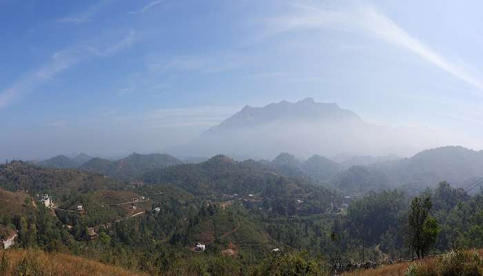 View on Chembra Peak from En Ooru Tribal Heritage Village, Wayanad, Kerala