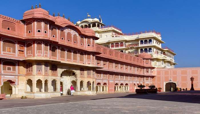 The front elevation of city palace in Jaipur