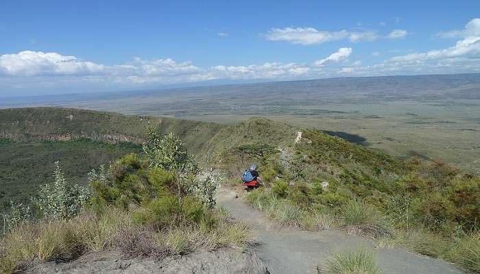 The most attractive feature of Mount Longonot is its challenging hike