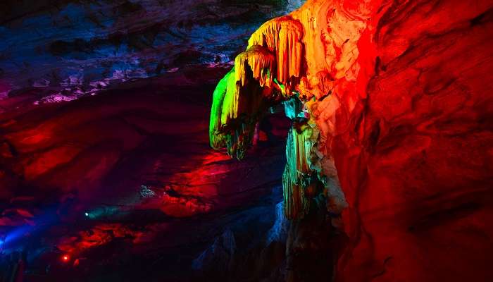  Colourful and stunning inside of Borra Caves near Anakapalli