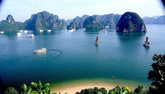 take a trip to the beautiful Halong Bay.