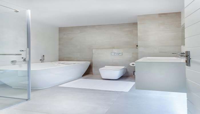 Interiors of a bathroom in a hotel room,  Hotels In Marathahalli 