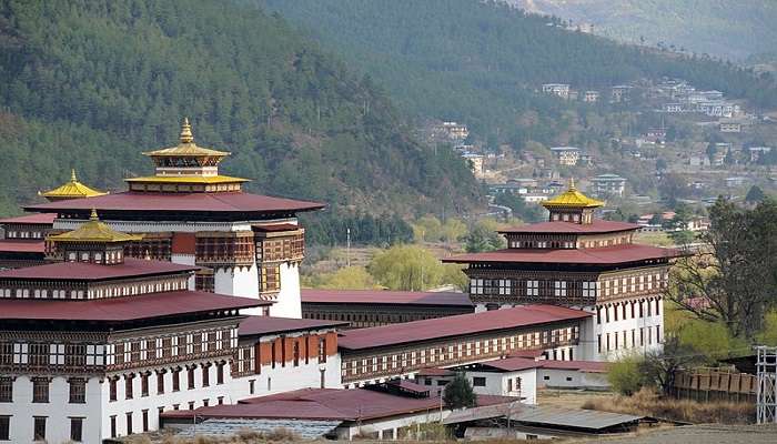 View of hall at Dechencholing Palace Thimphu. 