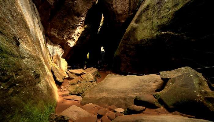 Entrance to Edakkal Caves, a historical marvel in Ambukuthi Hills