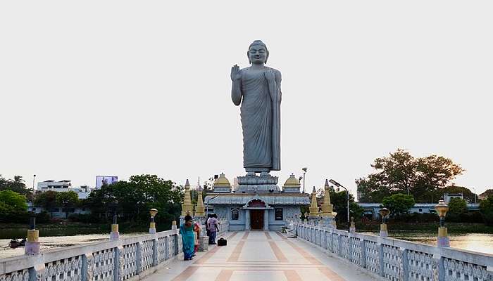 Beautiful Buddha statue at Eluru Buddha Park