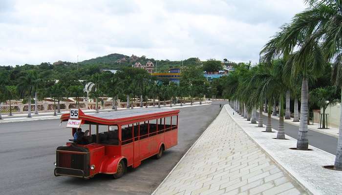 manicured parks inside the ramoji film city