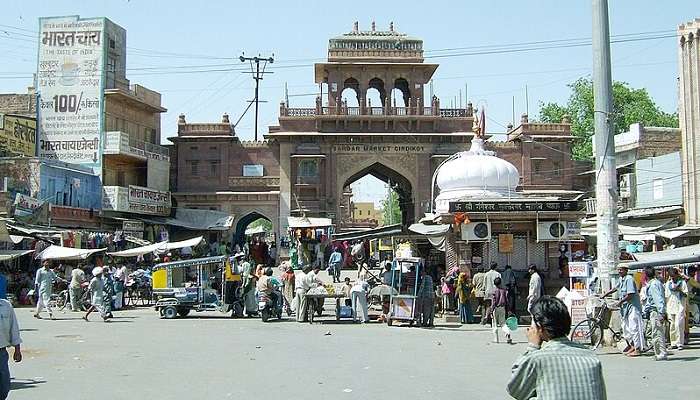 Enterance of the sardar market jodhpur.