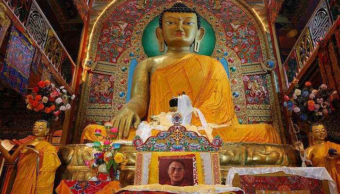 The image of the Buddha in the Tawang Monastery