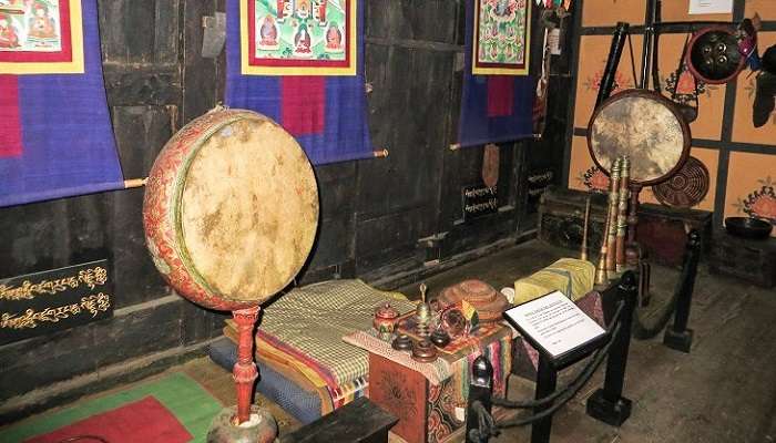 Shops near Folk Heritage Museum Kawajangsa in Bhutan. 