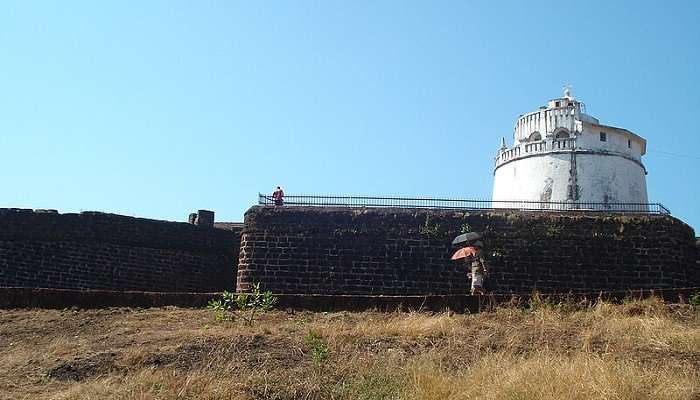 Aguada Fort is perched atop a hill in North Goa near Calangute beach