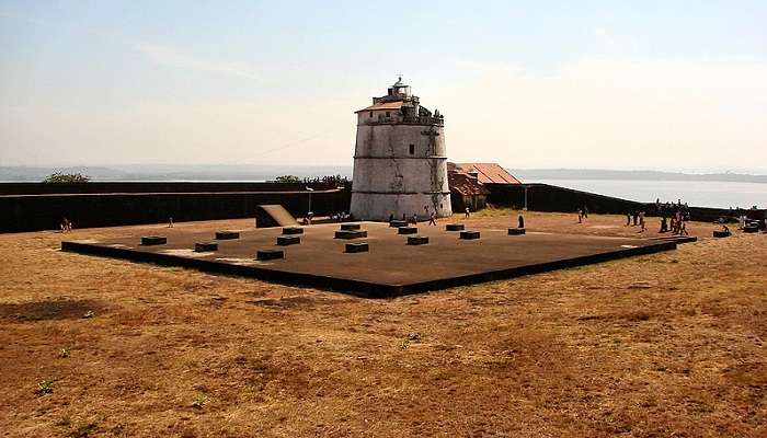 The lighthouse in Fort Aguada adds to the beauty of this landmark.