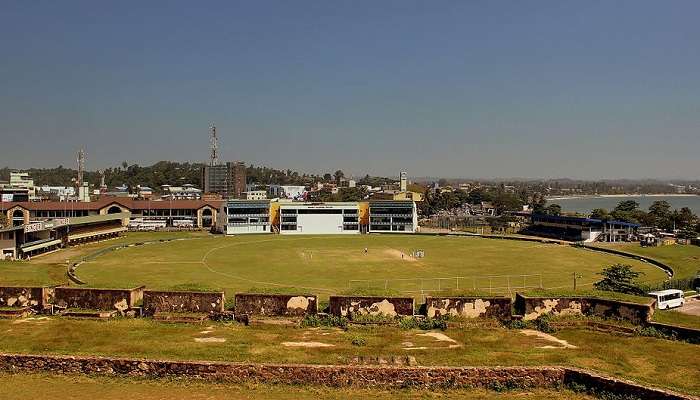 View of Galle Cricket Stadium.