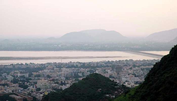 Panoramic view of Gandhi Hill near ISKCON Vijayawada.