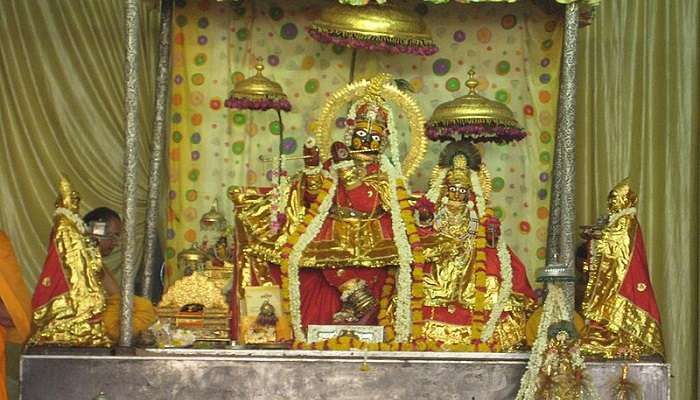 Idols of Radhakrishna in the temple