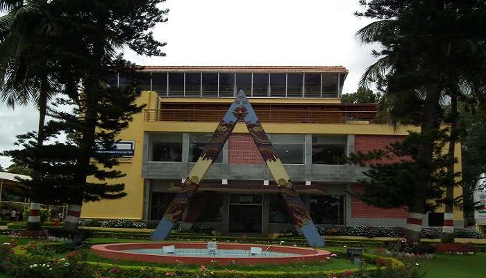 Open aircraft engine at HAL Heritage Centre and Aerospace Museum in Bellandur