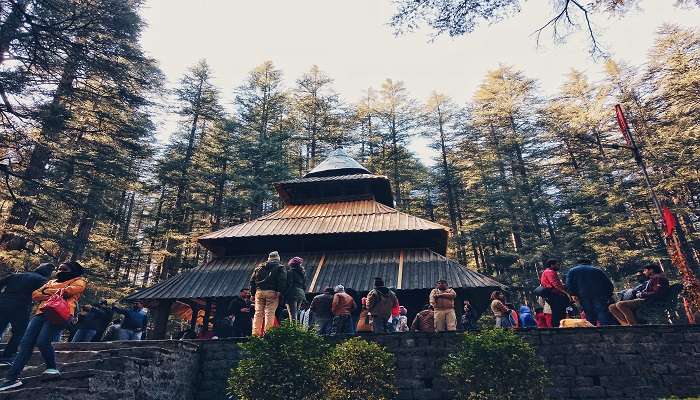 Hidimba Devi Temple surrounded by trees 