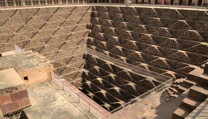 The architectural beauty of stepwell in Chand Baori