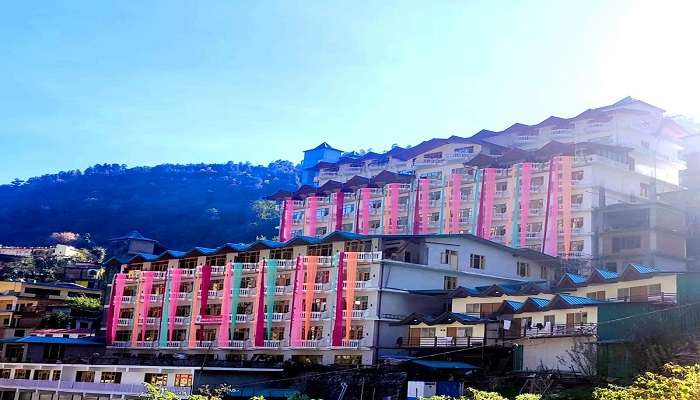 Hotel Shivalik Valley Resorts' front view usually offers mountain scenery. 
