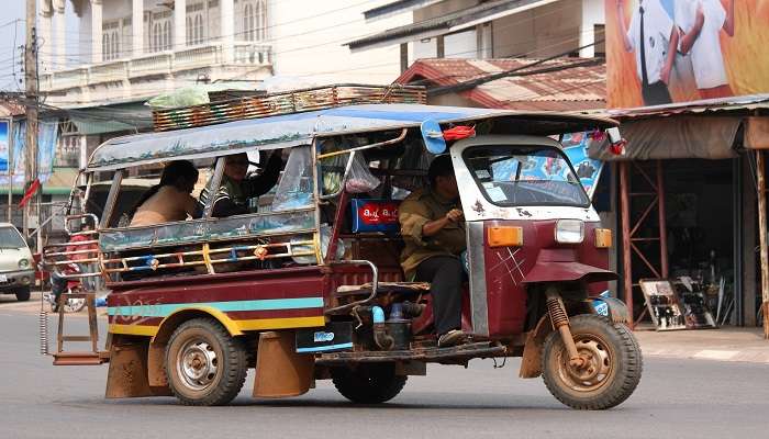 A tuk-tuk from Siem Reap's heart takes 10-15 minutes
