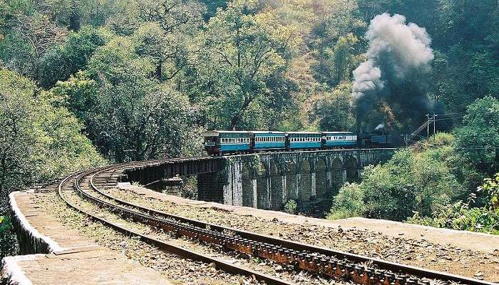 A Closer Look of Tamil Nadu train to reach the pillar rocks.