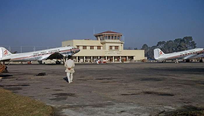 Kathmandu airport in Nepal. 