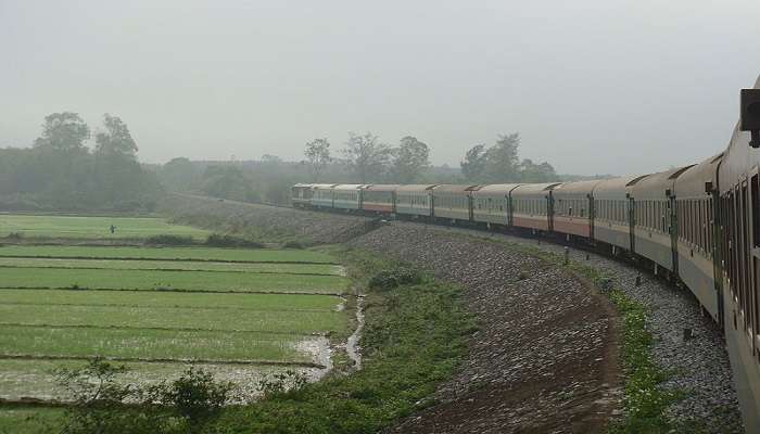 reach Vietnam by train.