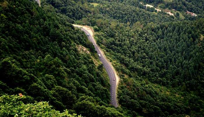  Aerial view of Chandigarh Shimla Highway to reach Kuthar Fort
