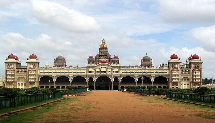 The stunning architecture of Mysore Palace near Freedom Fighter's Park 