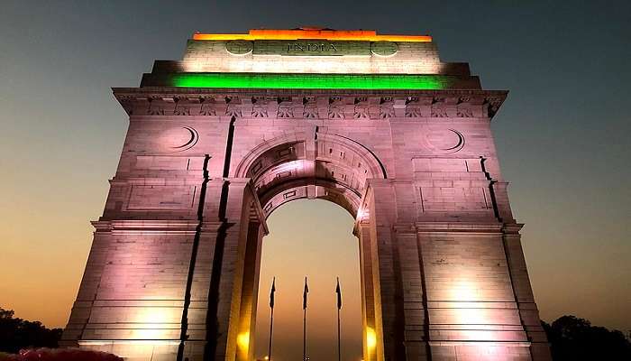 India Gate,  is one of the finest examples of architecture in New Delhi.