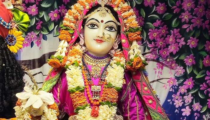 beautiful architecture of Lord Radha at the ISKCON.