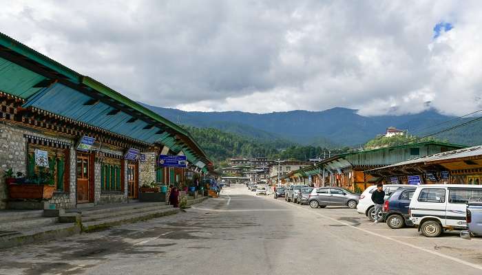 View of main street in the destination of Bhutan 