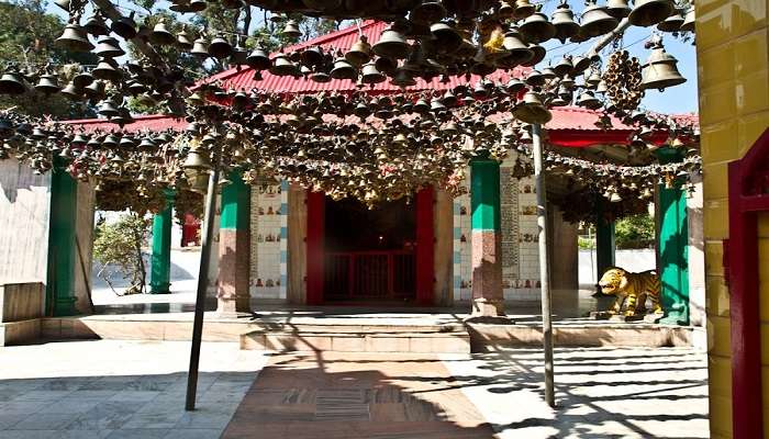 A view of the entrance of the Jhula Devi Temple, is considered as one of the wonderful places to visit in Almora and Ranikhet.