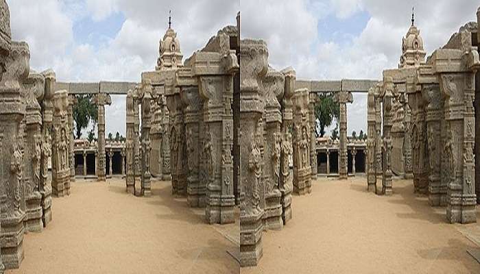 Witness the beauty of Kalyana Mandapa in Veerabhadra Temple, a top place to visit in Lepakshi.