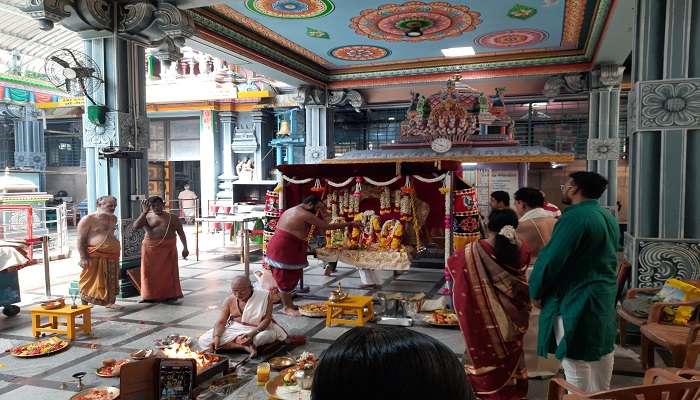 Traditional ceremony at Amareswara Temple Amaravathi.
