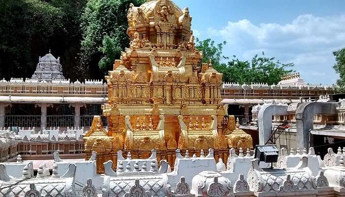 Gopuram of Kanaka Durga Temple, a notable landmark.