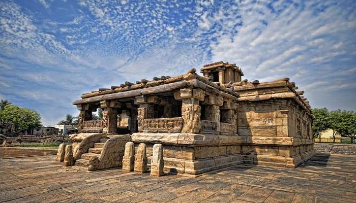 Scenic view of the Lad Khan Temple in Aihole