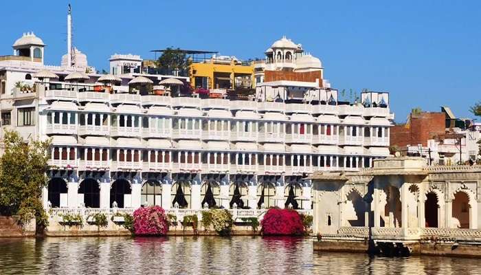 Lakeside view of the Pichola Hotel in Udaipur