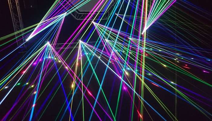 Laser show in night 