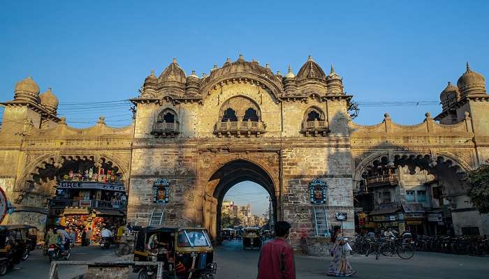 Lehripura Gate, built-in 1558, served as the western gateway to the old city of Baroda now Vadodara Gujarat INDIA Asia.