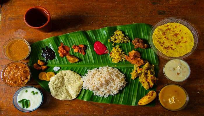 Sadhya traditional meal served at best restaurants in Kakkanad