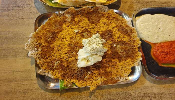 Benne Dosa is one of the traditional dishes served in Hampi.