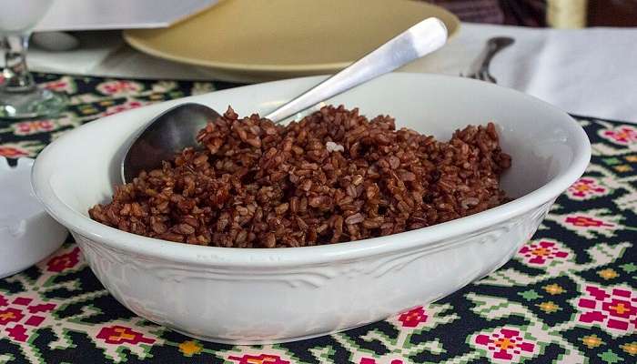 A plate of red rice