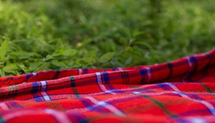 Maasai blankets also called as maasai shukas in bright colors