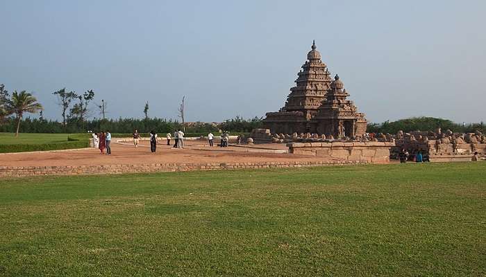 The view of Shore Temple, Mahabalipuram