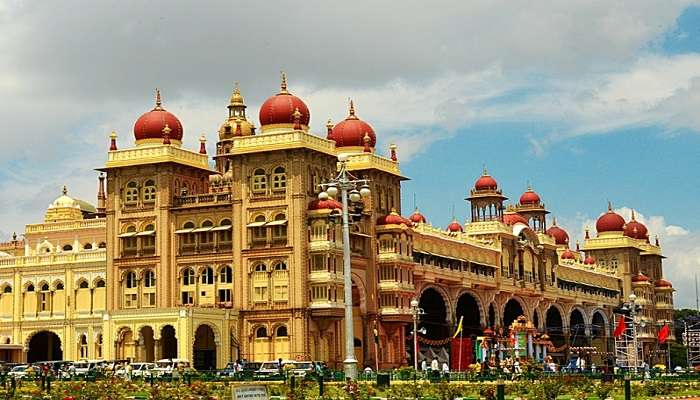 The majestic Mysore Palace in Mysore, Karnataka, India
