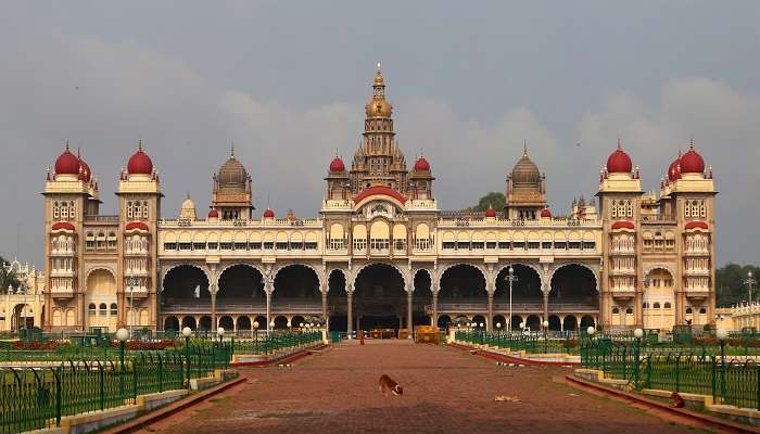Morning view at Mysore palace, one of the best & popular place to visit near Chamarajeshwara temple